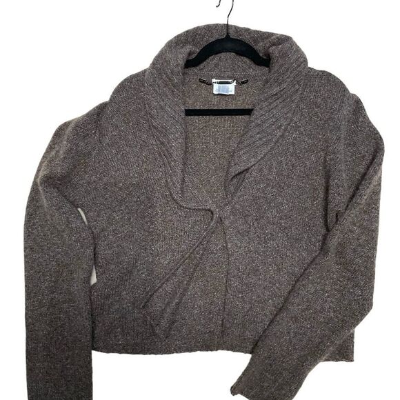Weekend MAXMARA 100% Cashmere Cardigan Brown Women’s Sweater Size XL - Picture 7 of 10